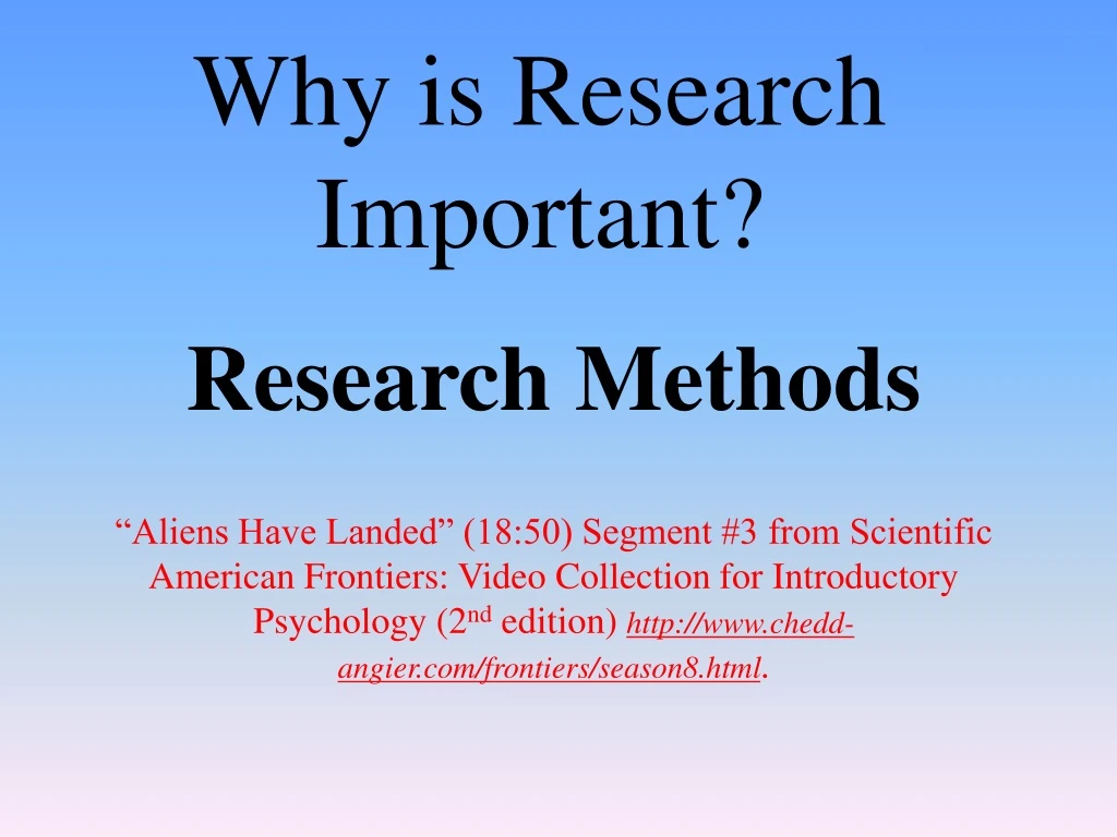 why is research important
