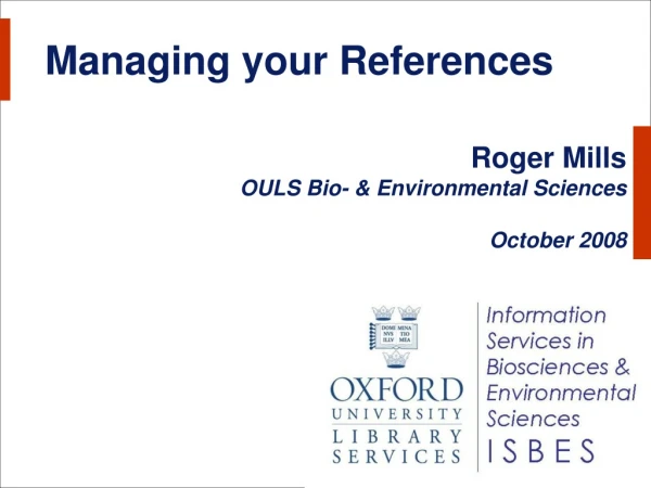 Managing your References