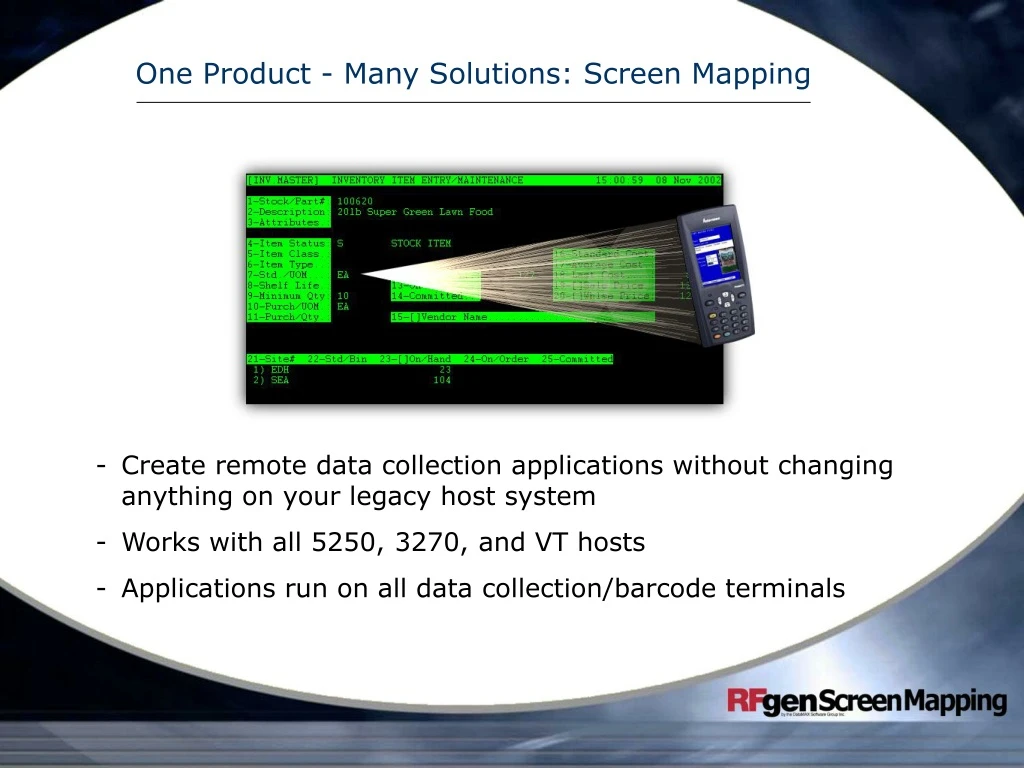 one product many solutions screen mapping