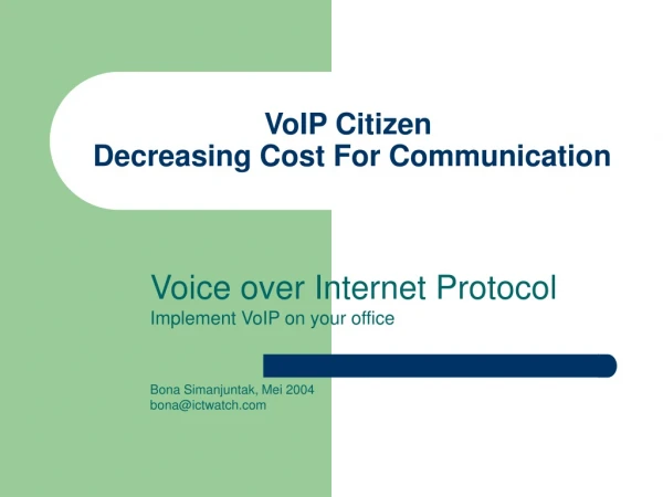 VoIP Citizen   Decreasing Cost For Communication