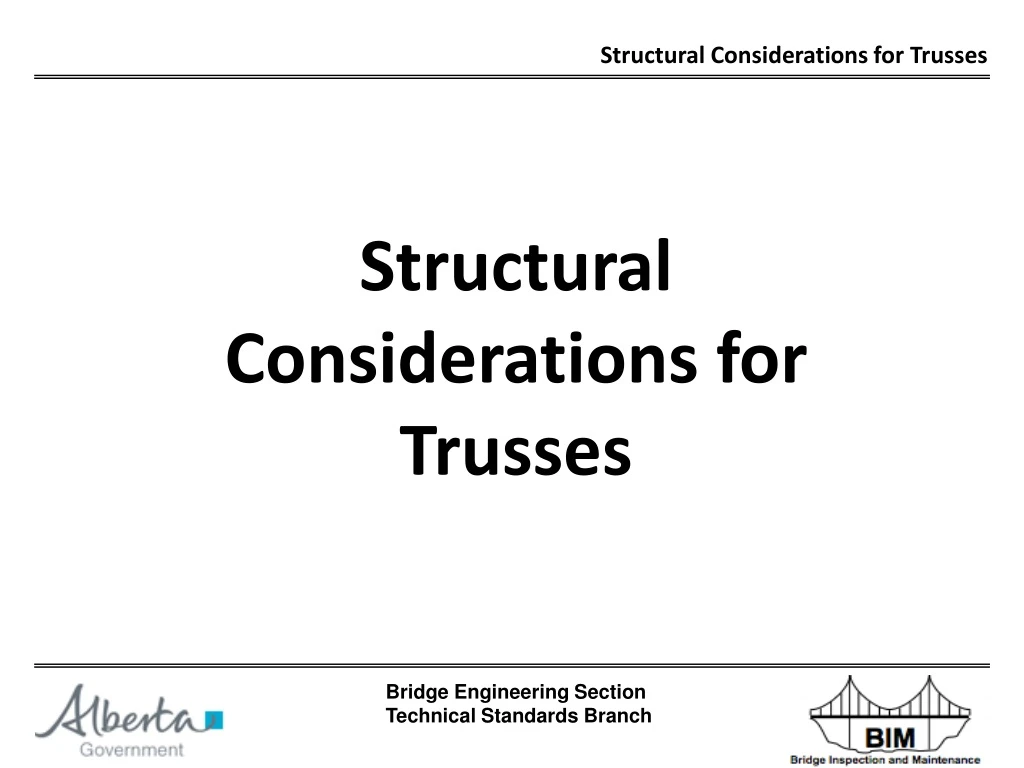 structural considerations for trusses