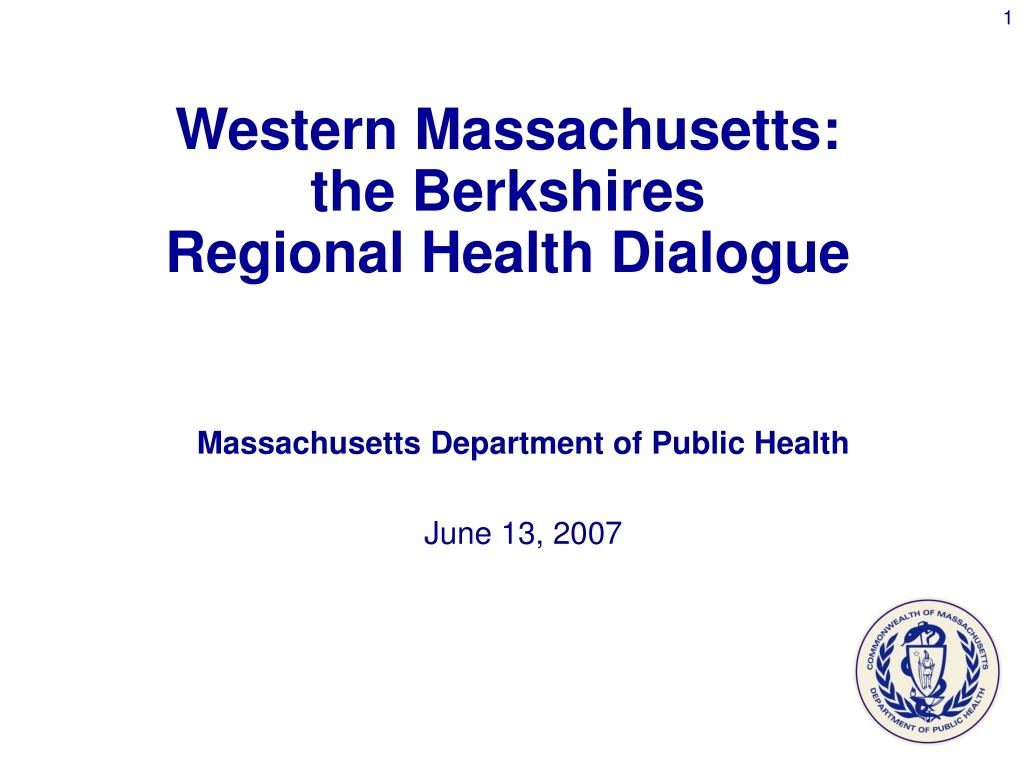 massachusetts department of public health june 13 2007