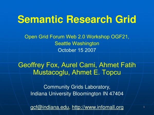 Semantic Research Grid