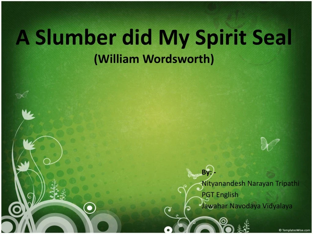 a slumber did my spirit seal william wordsworth