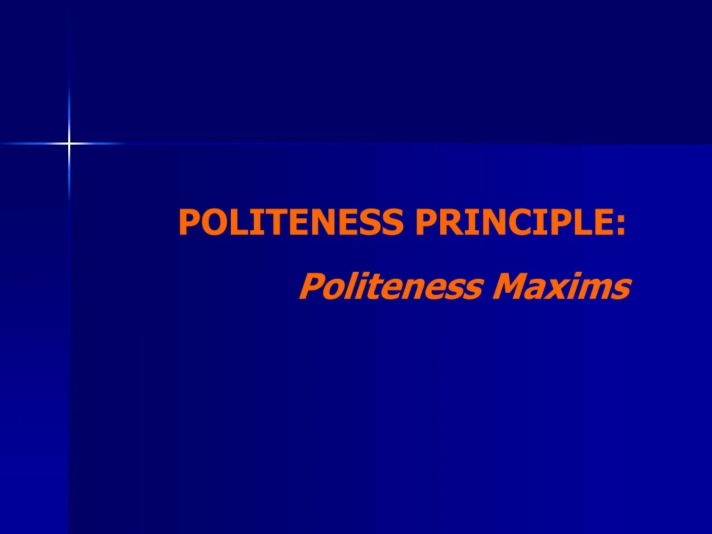 politeness principle politeness maxims