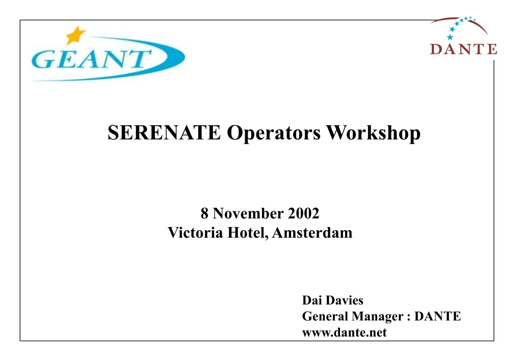serenate operators workshop