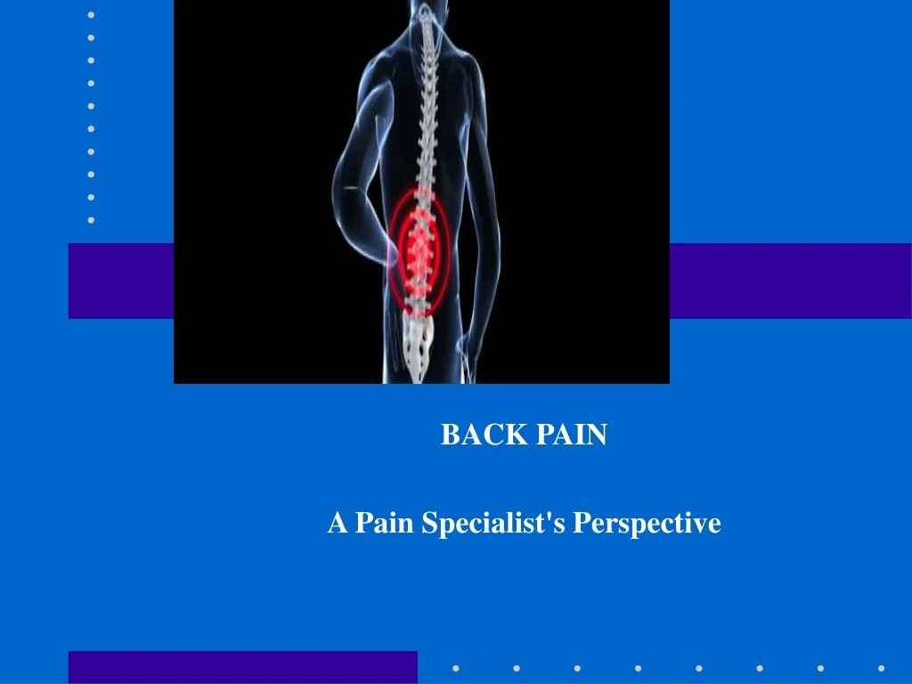 back pain a pain specialist s perspective