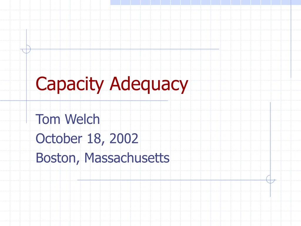 capacity adequacy