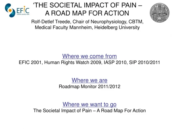 Where we come from EFIC 2001, Human Rights Watch 2009, IASP 2010, SIP 2010/2011 Where we are