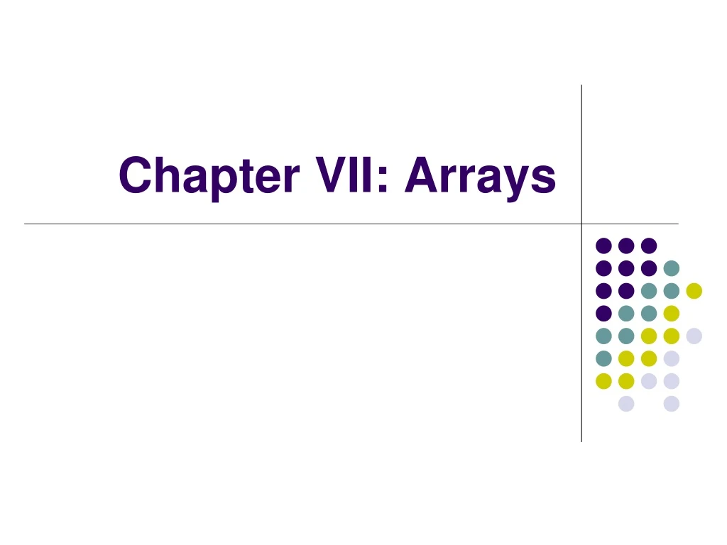 chapter vii arrays