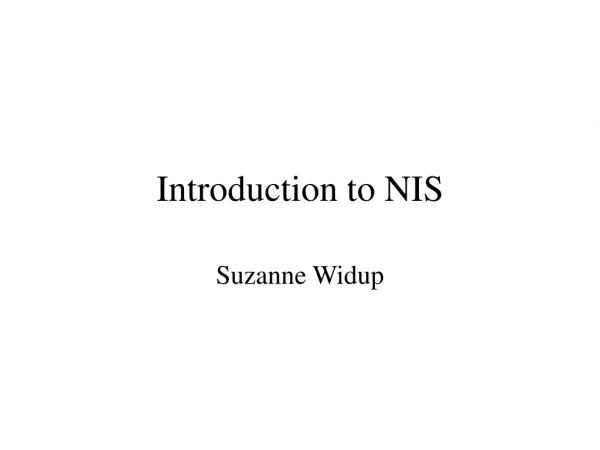 Introduction to NIS