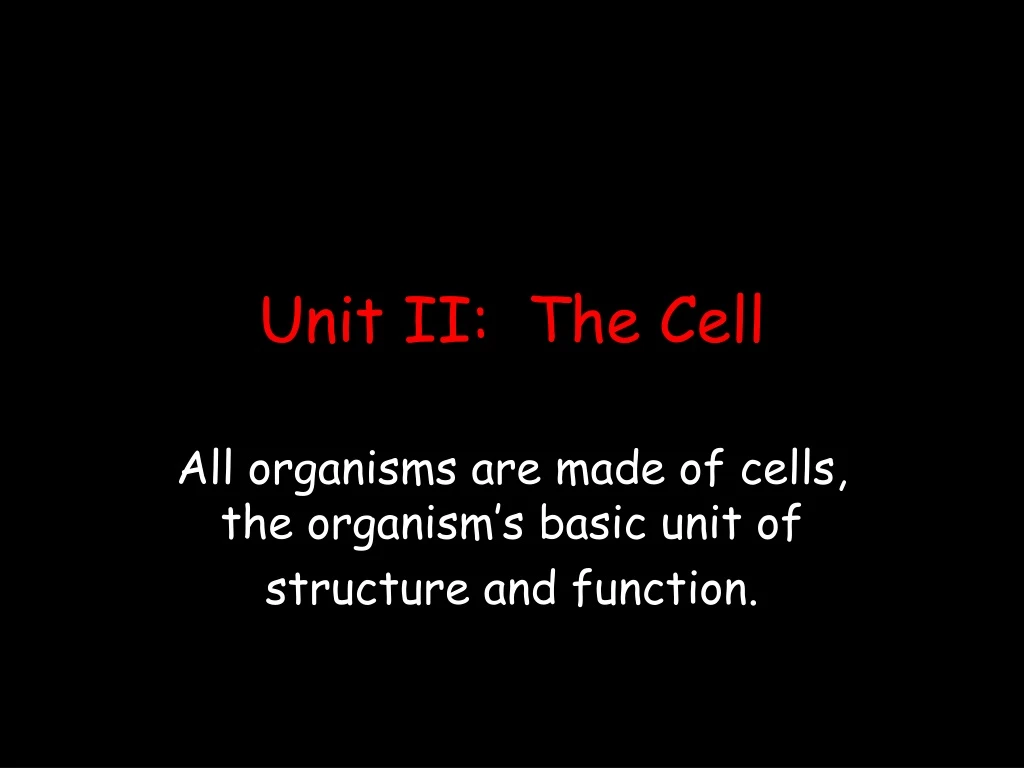 unit ii the cell