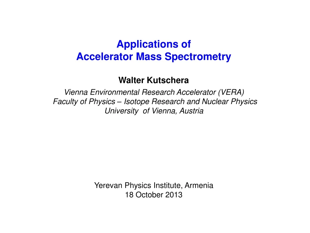 applications of accelerator mass spectrometry