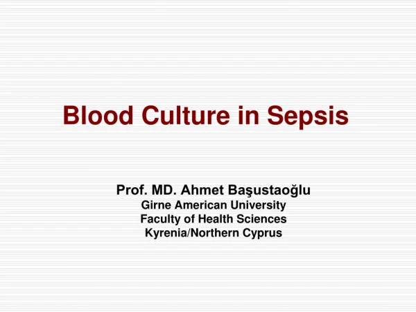 Blood Culture in Sepsis