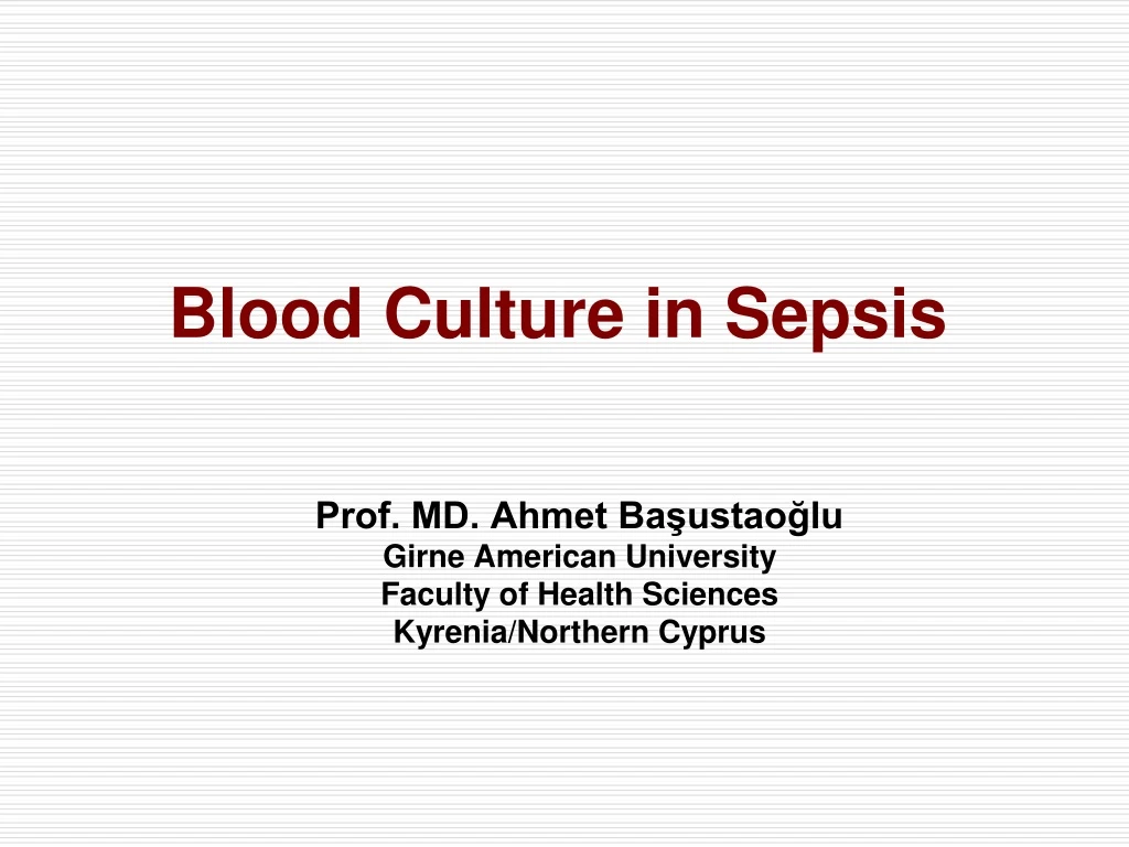 blood culture in sepsis