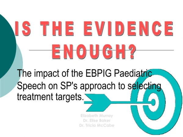 The impact of the EBPIG Paediatric Speech on SP's approach to selecting treatment targets.