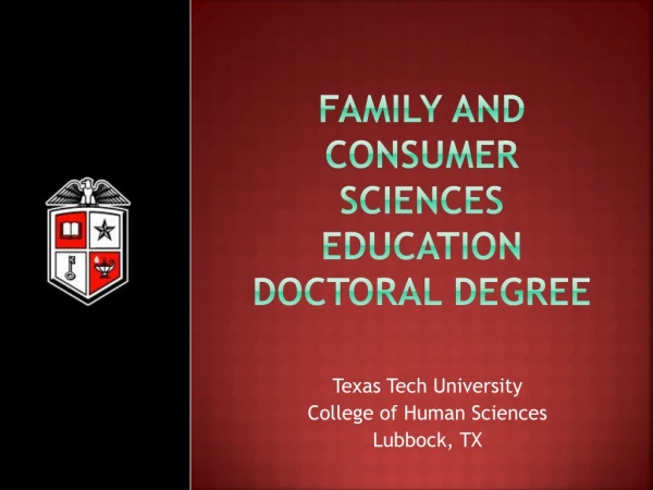 Family and consumer sciences education doctoral degree