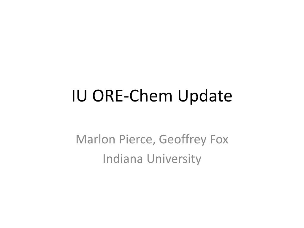 iu ore chem update