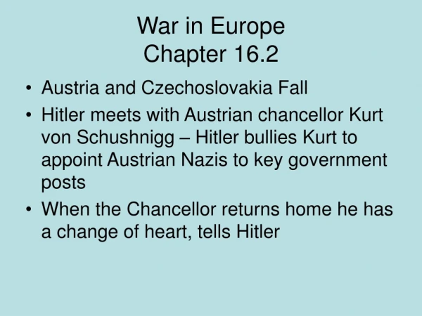 War in Europe Chapter 16.2