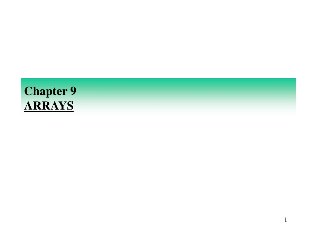 chapter 9 arrays