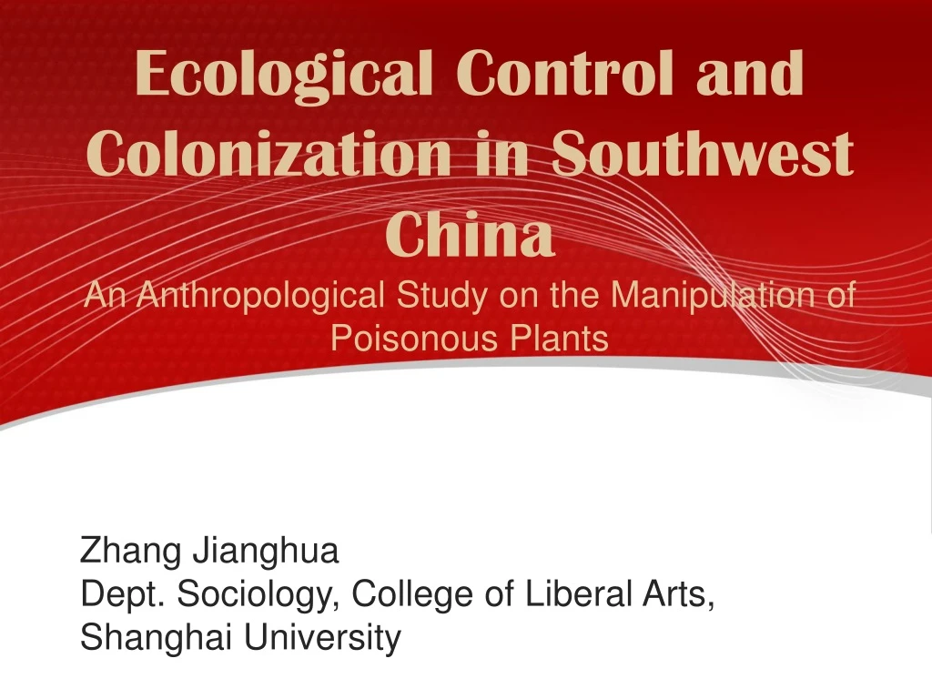 ecological control and colonization in southwest