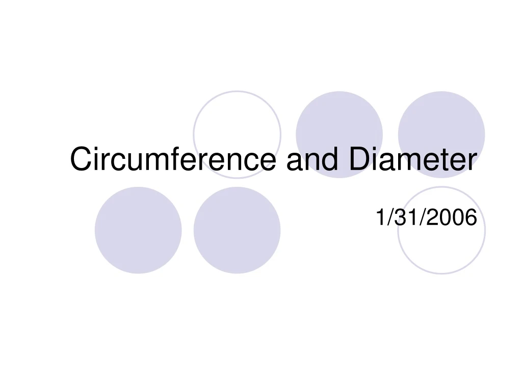 circumference and diameter