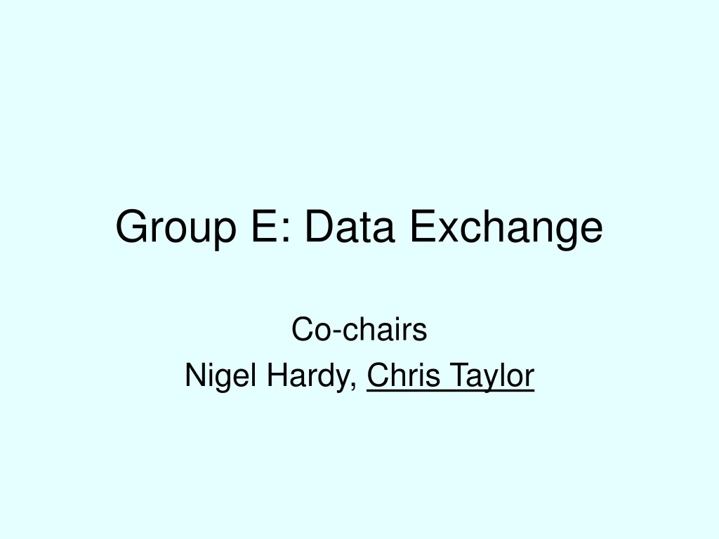 group e data exchange