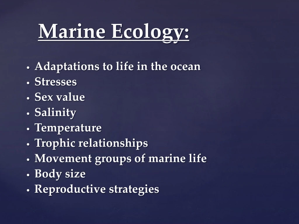 marine ecology