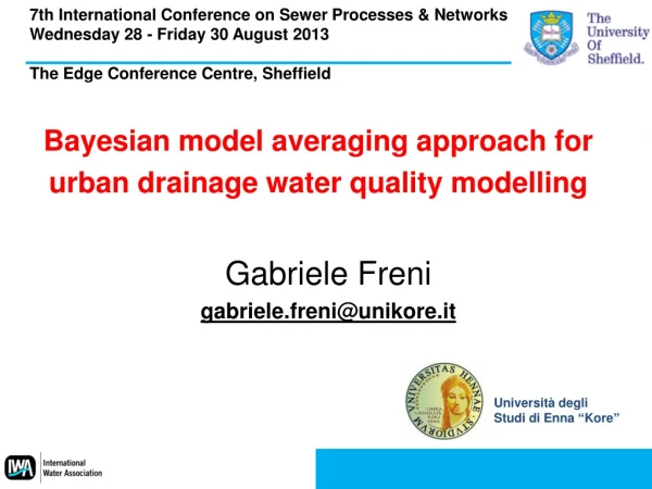 Bayesian  model  averaging approach  for  urban  drainage water  quality modelling