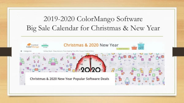 2019-2020 ColorMango software big sale calendar for Christmas & New Year