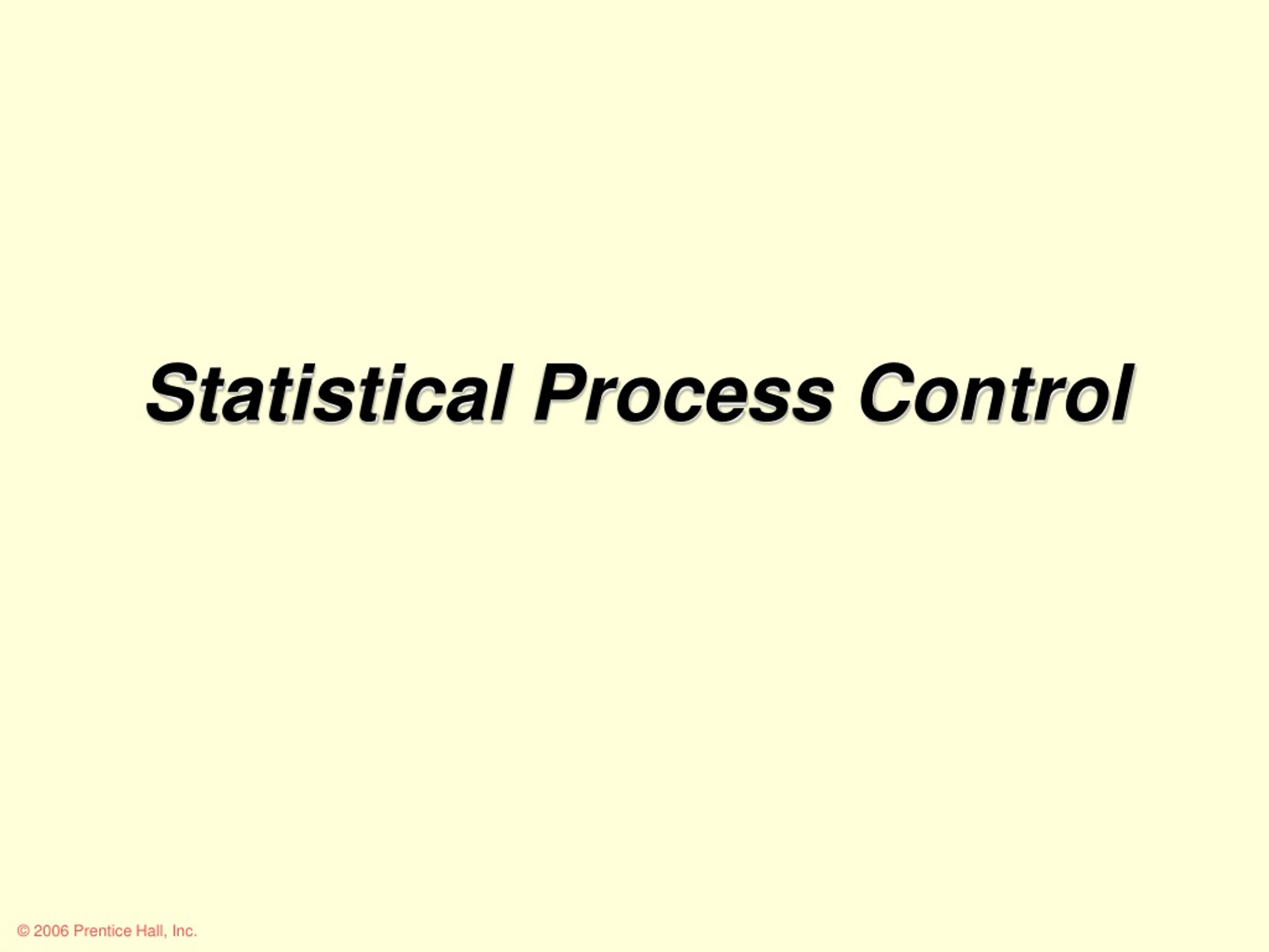 Statistical Process Control - slide 1