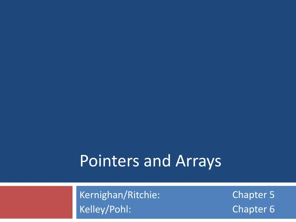pointers and arrays