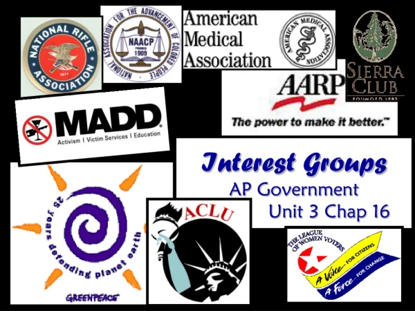 Interest Groups  AP Government              Unit 3 Chap 16