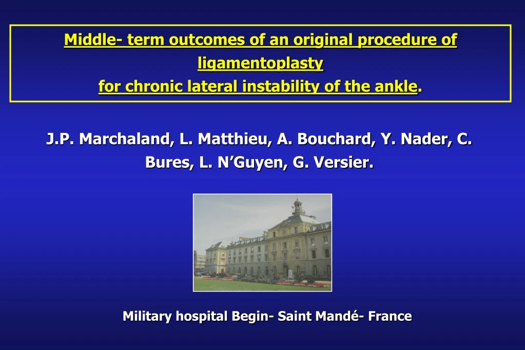 middle term outcomes of an original procedure