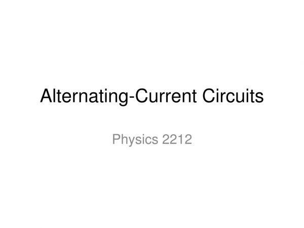 Alternating-Current Circuits