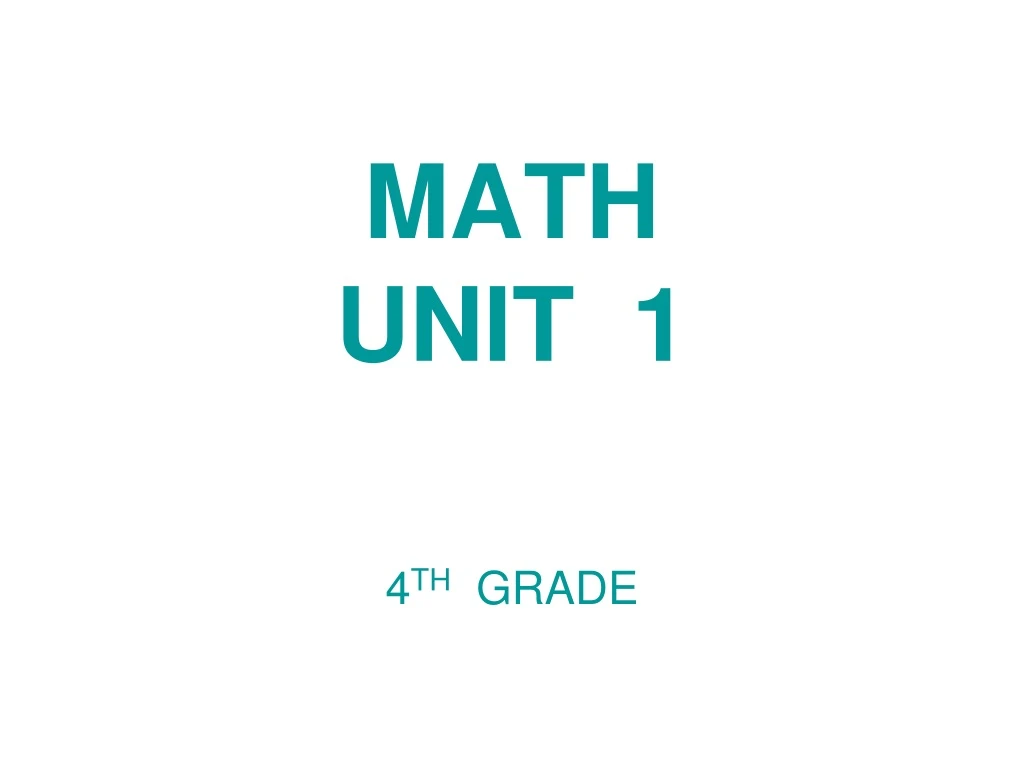 math unit 1