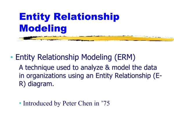 Entity Relationship Modeling