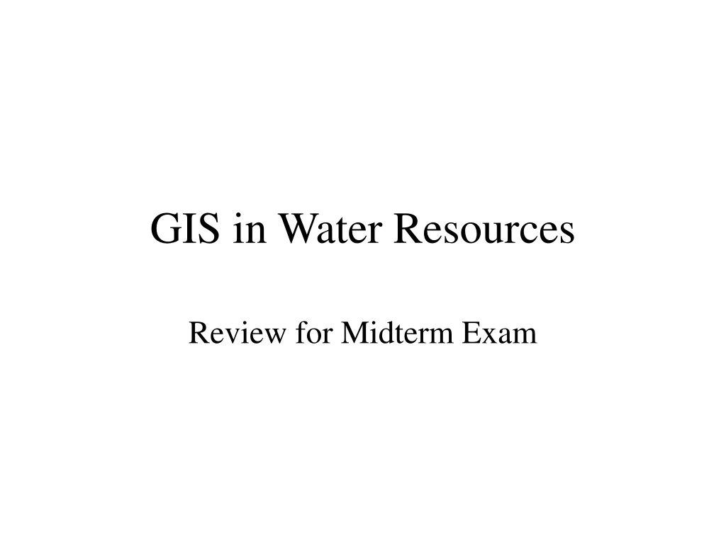 gis in water resources