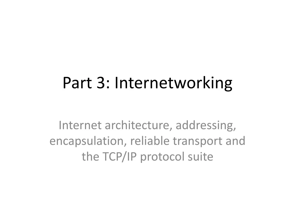 part 3 internetworking