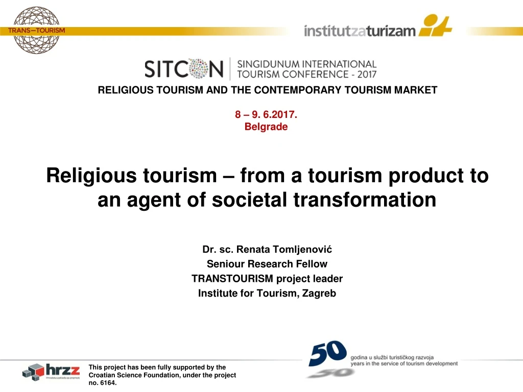 religious tourism and the contemporary tourism market 8 9 6 2017 belgrade