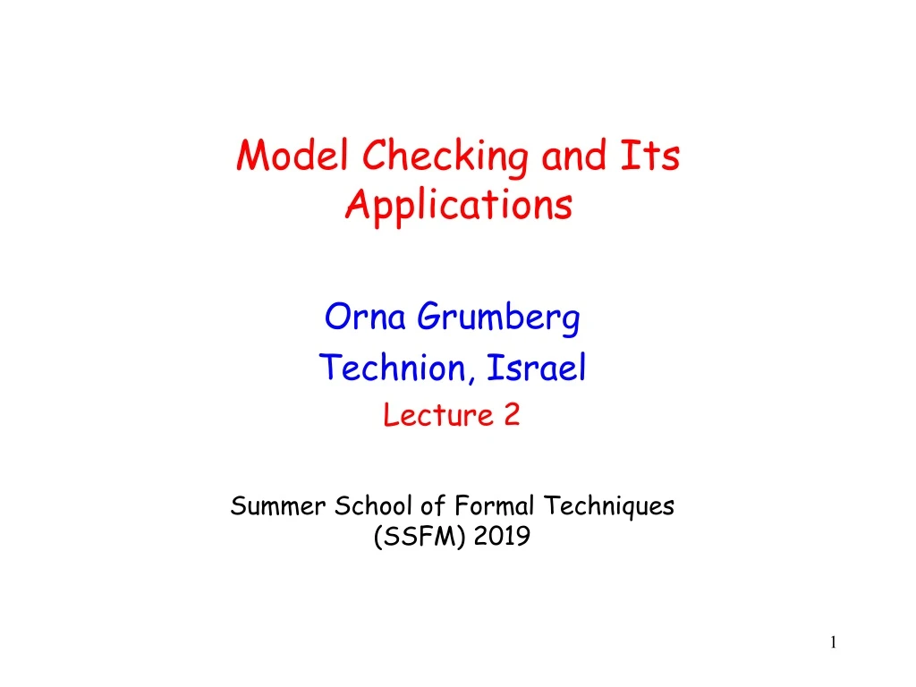 model checking and its applications