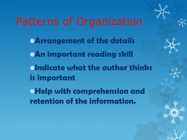 Patterns of Organization