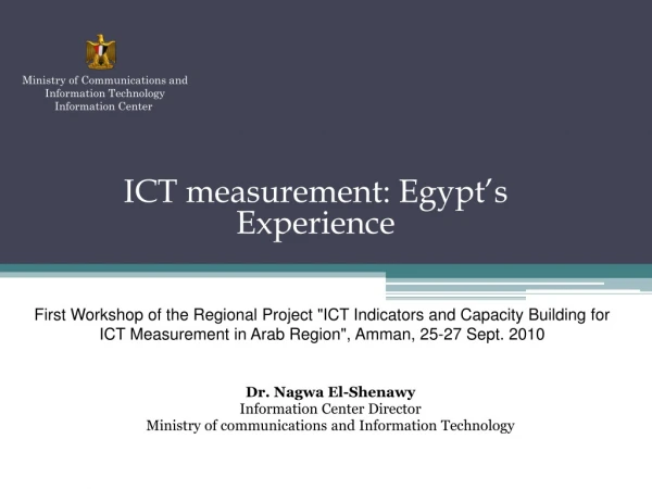 ICT measurement: Egypt’s Experience