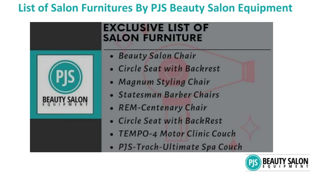 list of salon furnitures by pjs beauty salon