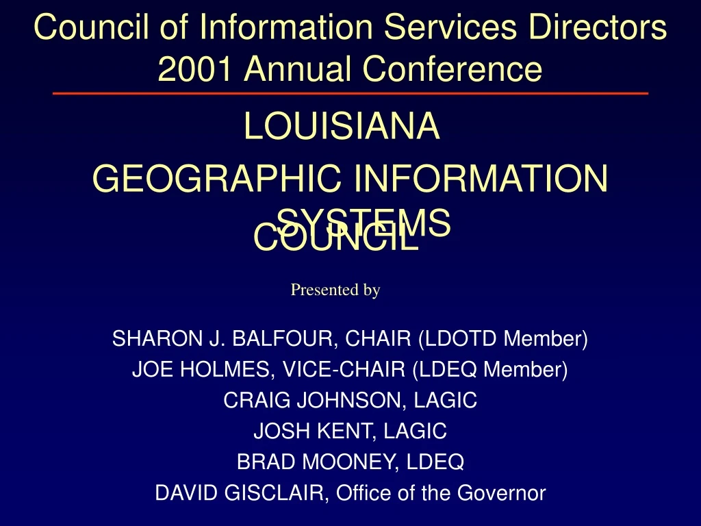 council of information services directors 2001 annual conference
