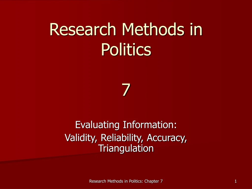 research methods in politics 7