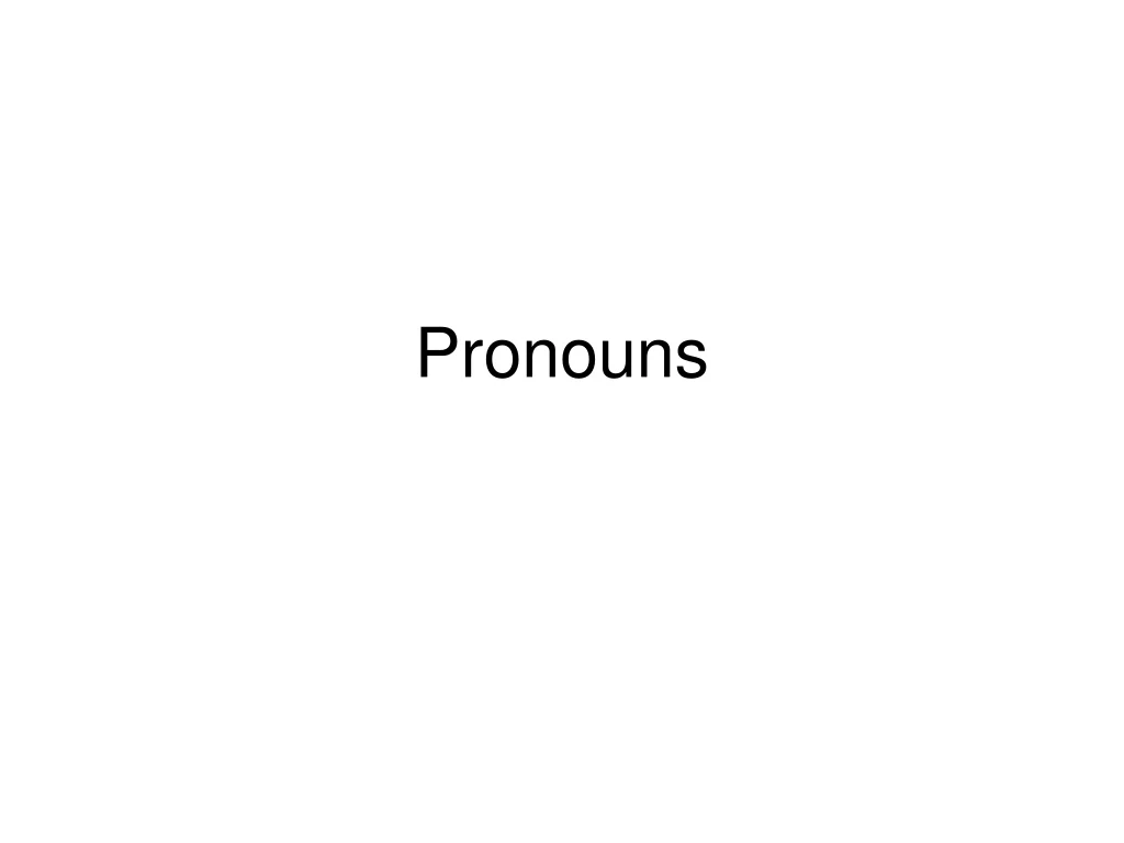 pronouns