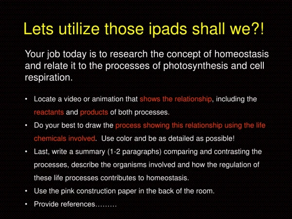 Lets utilize those ipads shall we?!