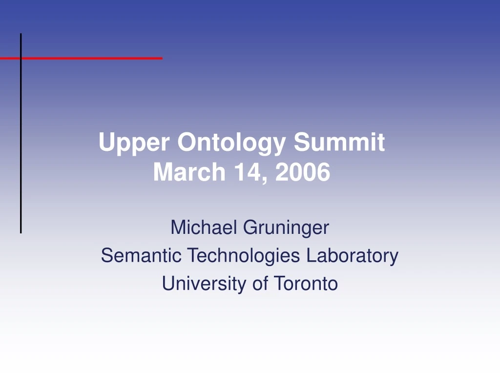 upper ontology summit march 14 2006