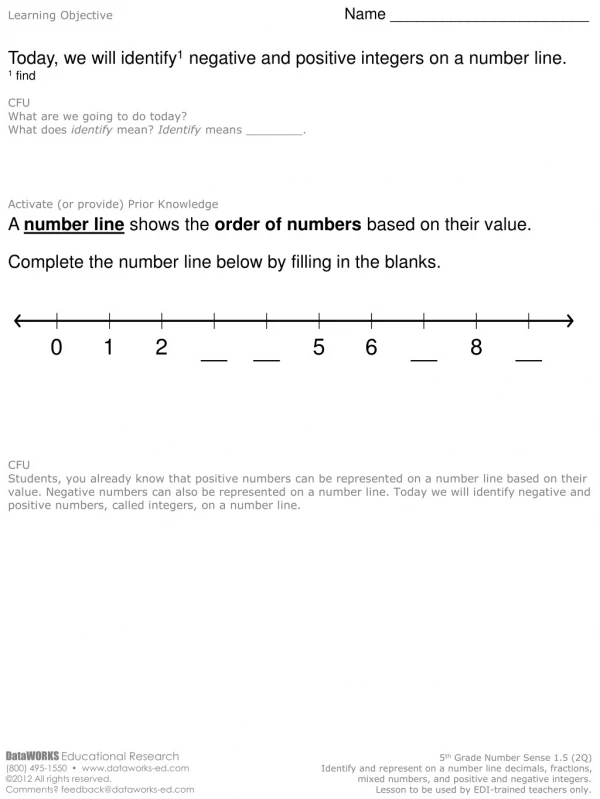 Learning Objective Name _______________________